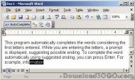 AutoComplete for MS Word screenshot